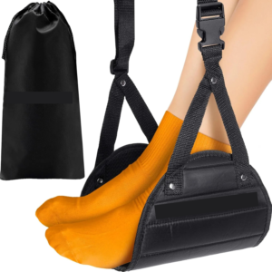 Memory Foam Airplane Foot Hammock – Travel Footrest for Plane or Desk Use